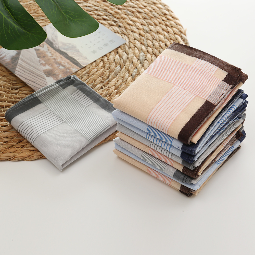 Handkerchief Cotton Men - 12Pcs 100% Cotton Yarn Dyed Handkerchiefs