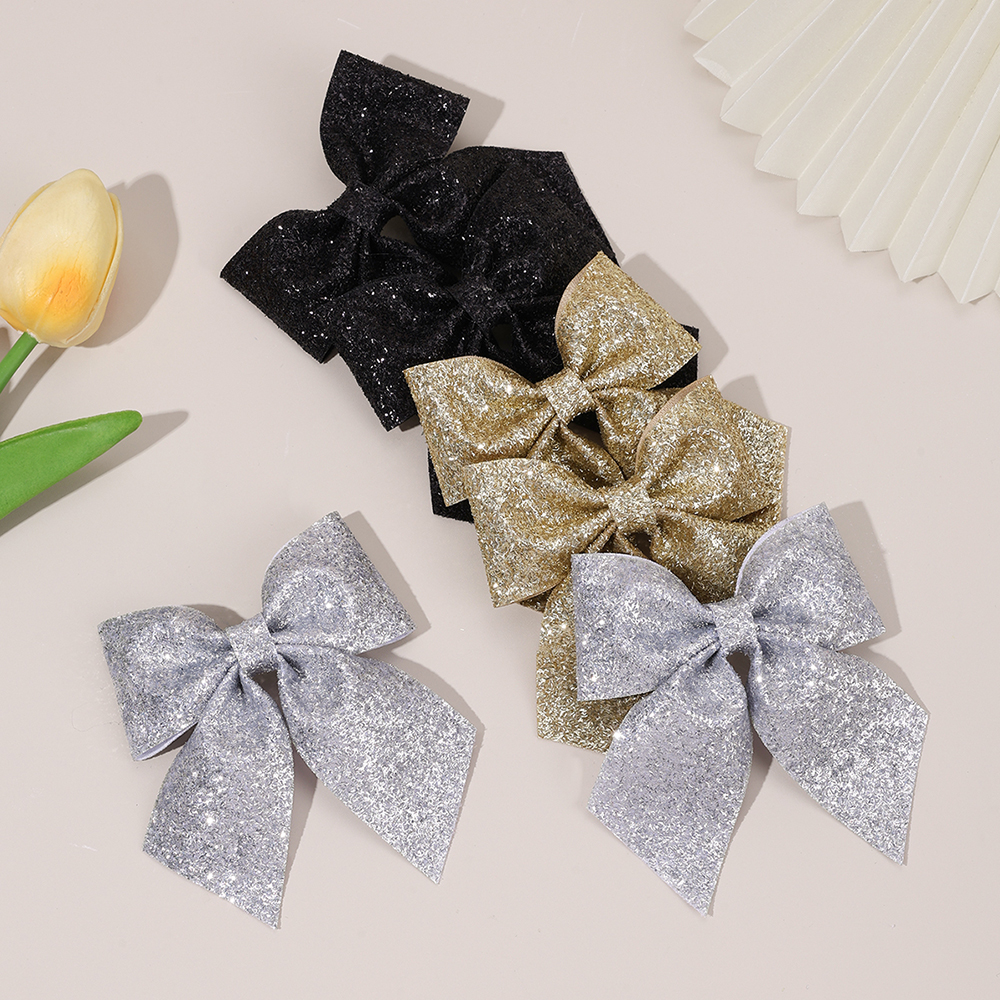 6Pcs Sparkling Bow Hair Clips  - Tie Clip Silver recensie en prijs