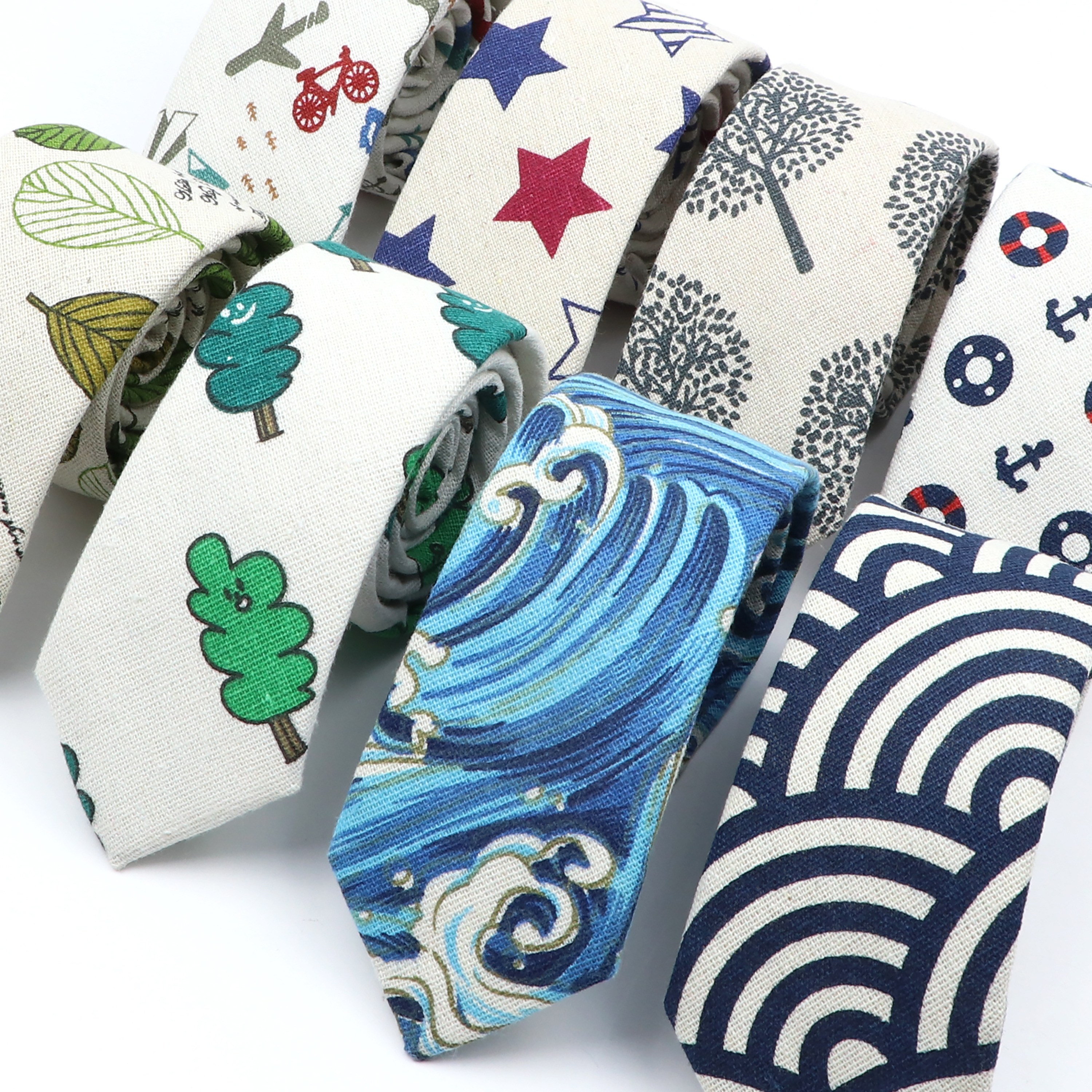 Novelty Cartoon Linen Tie For  - Skinny Tie Men recensie en prijs