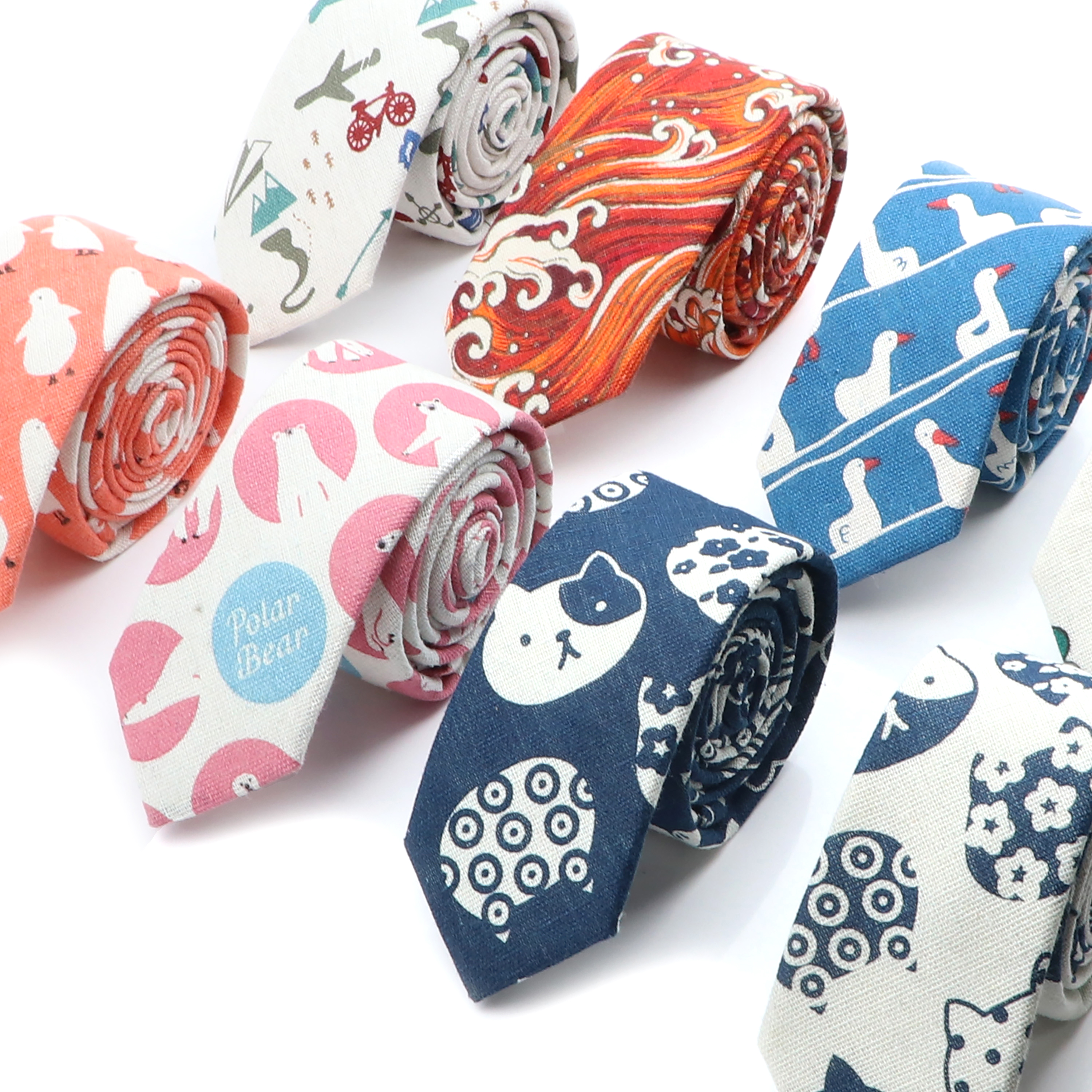 Novelty Cartoon Linen Tie For  - Skinny Tie Men recensie en prijs