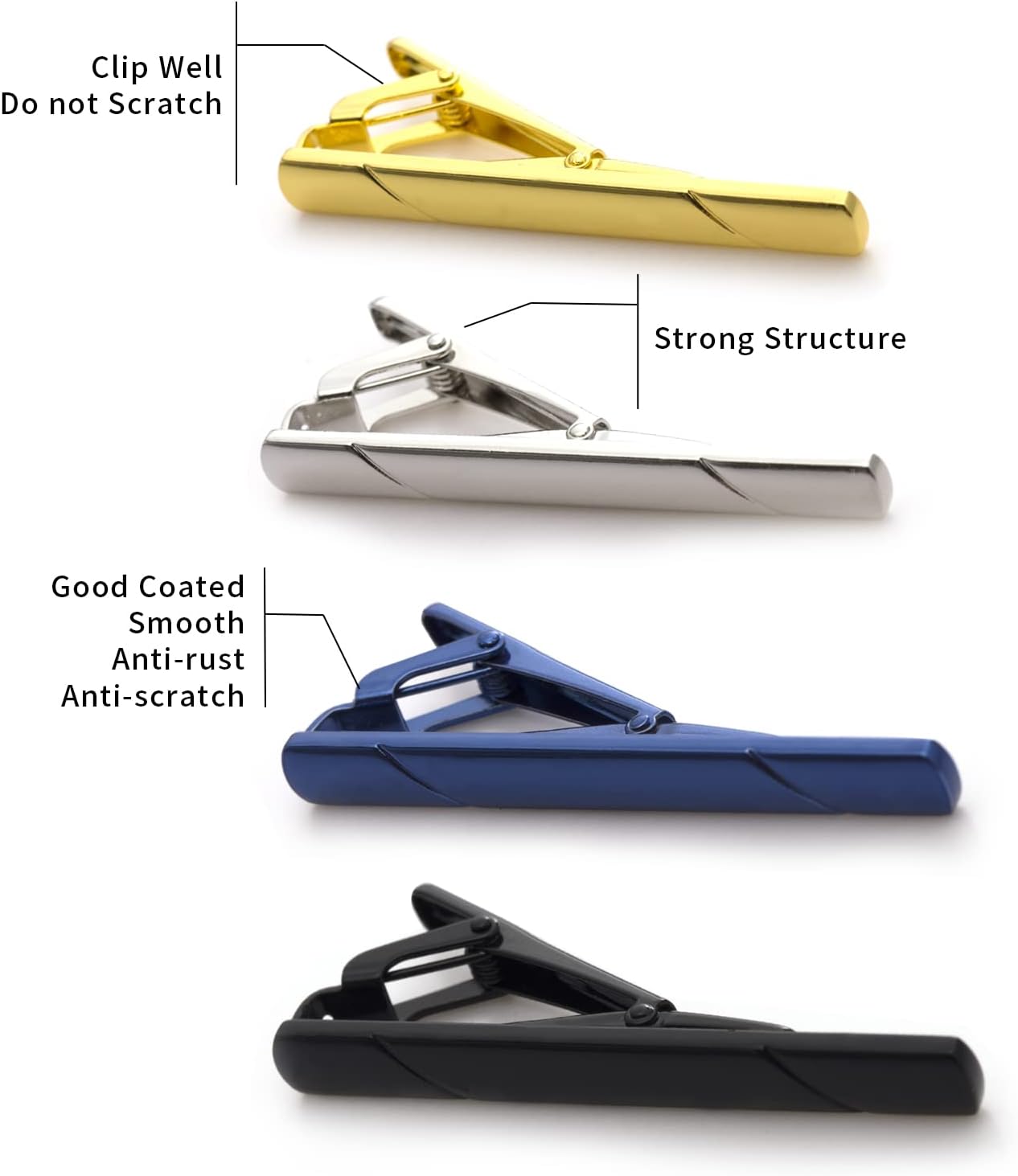 4Pcs Tie Clips for Men with Gi - Tie Clip Silver recensie en prijs