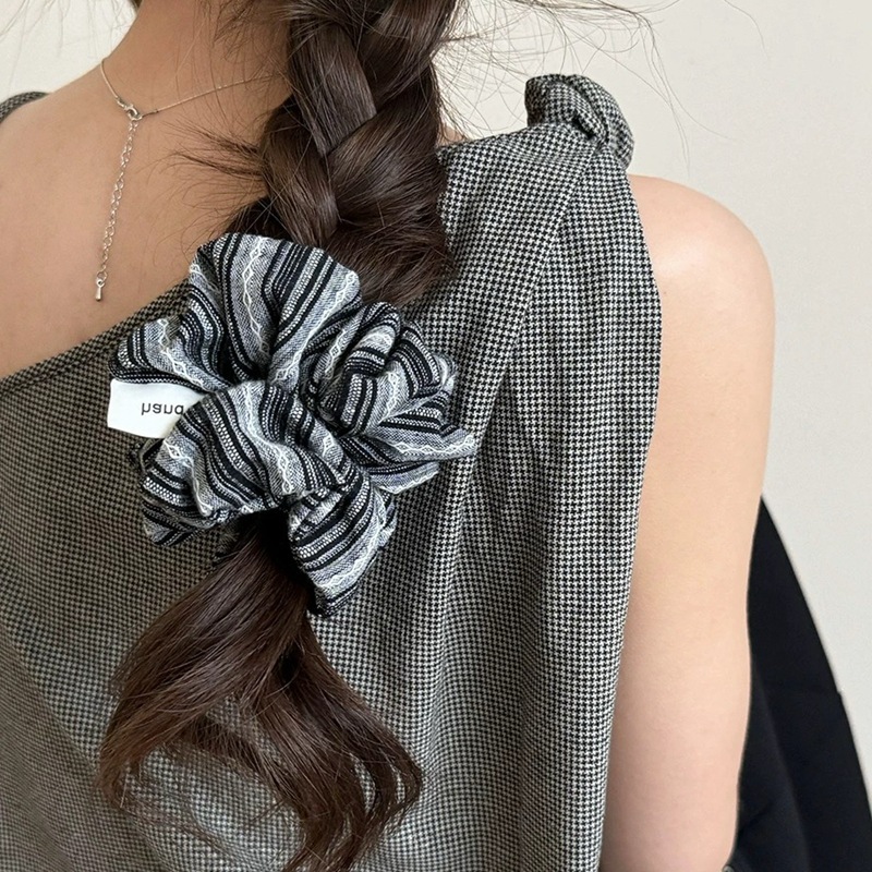 2024 Korea Fashion Stripe Hair - Silk Tie Striped recensie en prijs