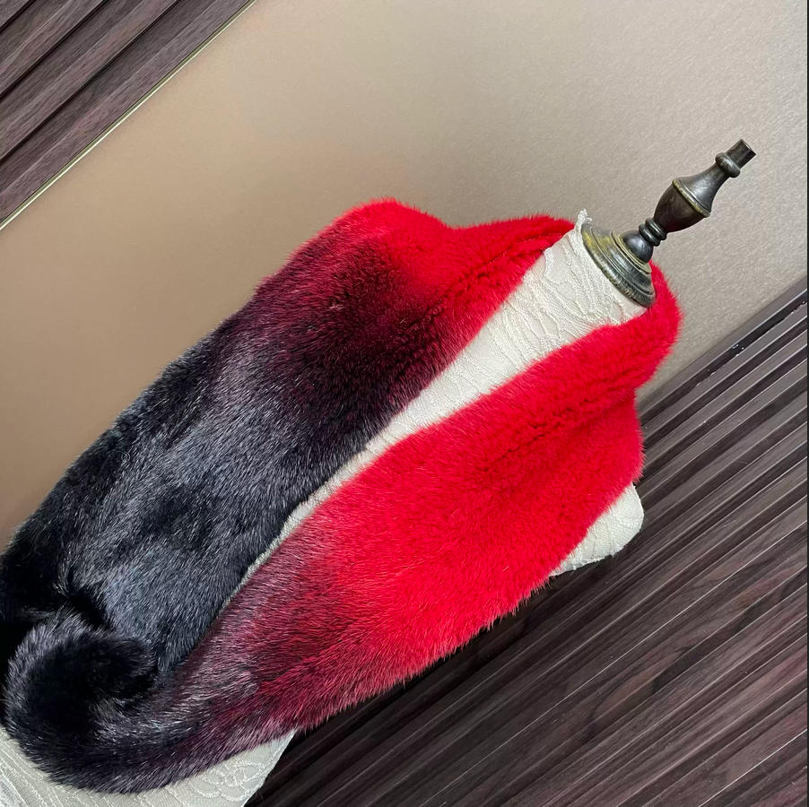 Ombre Color Genuine Mink Fur S - Infinity Scarf Knit recensie en prijs