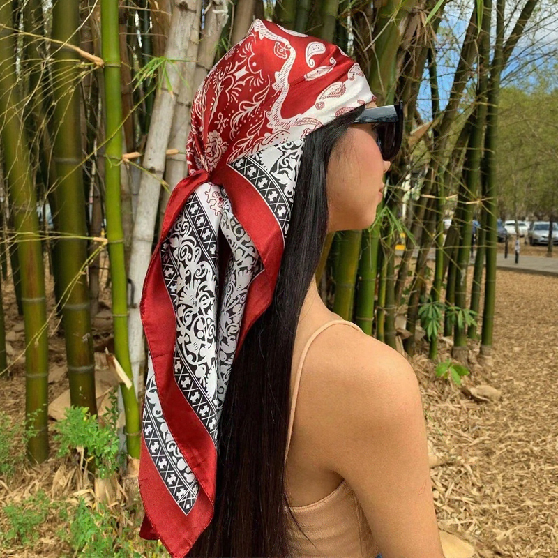 90*90CM Square Silk Scarves Wo - Face Scarf Mask recensie en prijs