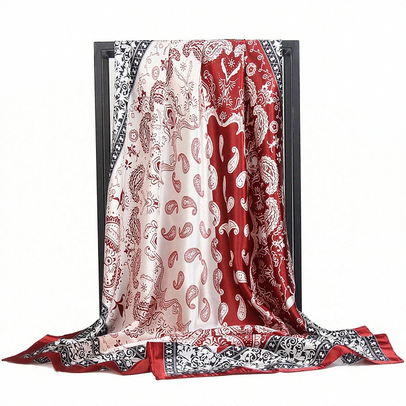 90*90CM Square Silk Scarves Wo - Face Scarf Mask recensie en prijs