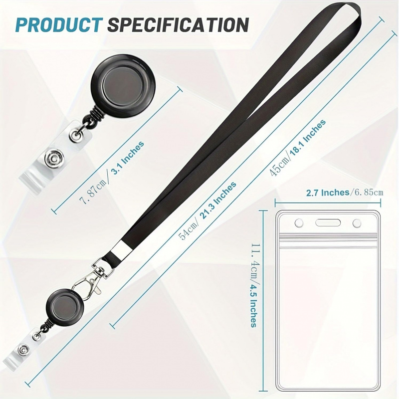 4PCS Lanyard Black Retractable - Lanyard Badge Holder recensie en prijs