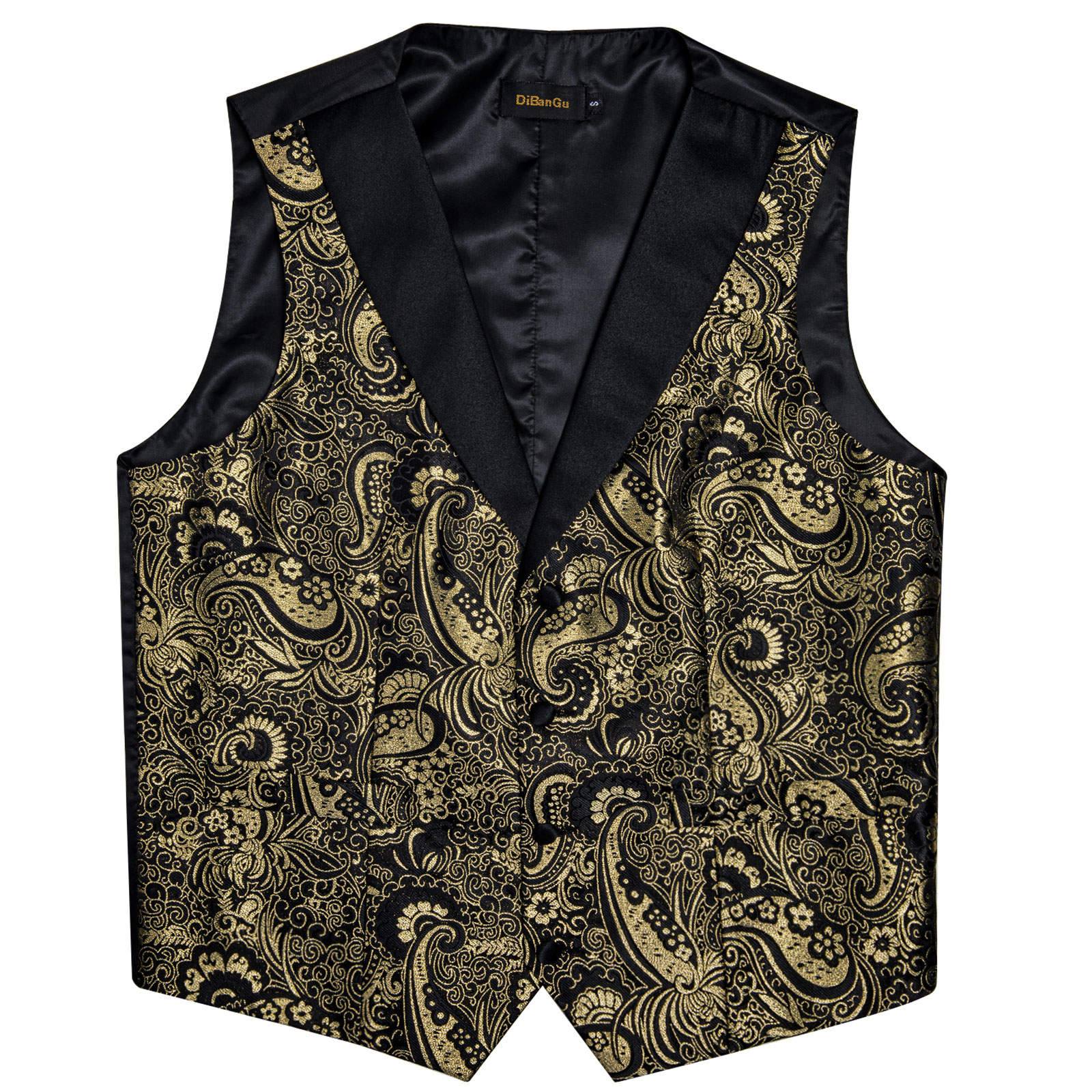 Black Gold Paisly Vest Suit Se - Pocket Square Set recensie en prijs