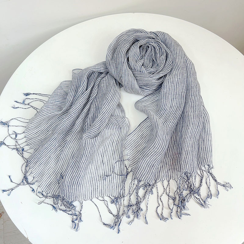 Retro Stripe 100% Linen scarf  - Ascot Neck Scarf recensie en prijs