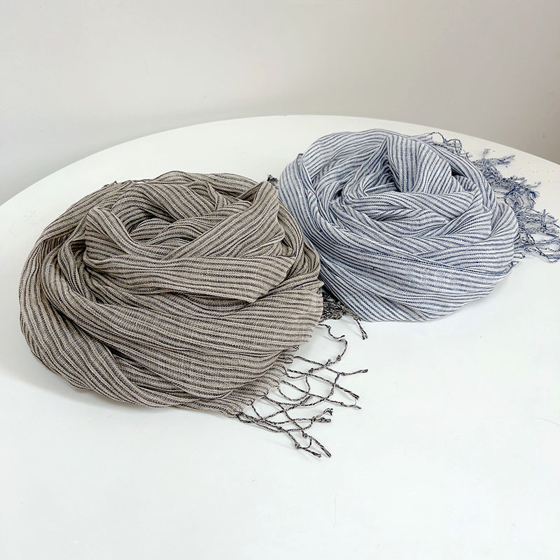 Retro Stripe 100% Linen scarf  - Ascot Neck Scarf recensie en prijs