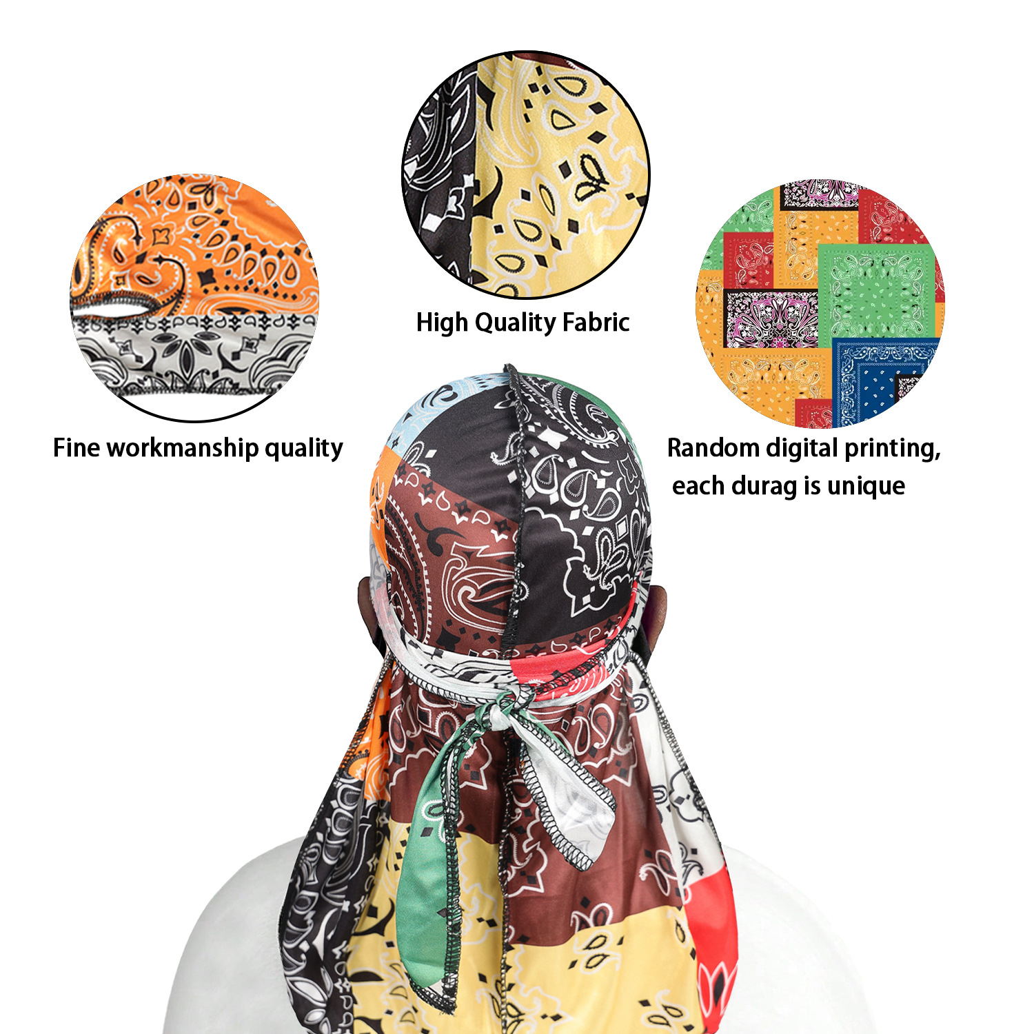 Paisley Printing Silky Durags  - Bandana Doo Rag recensie en prijs
