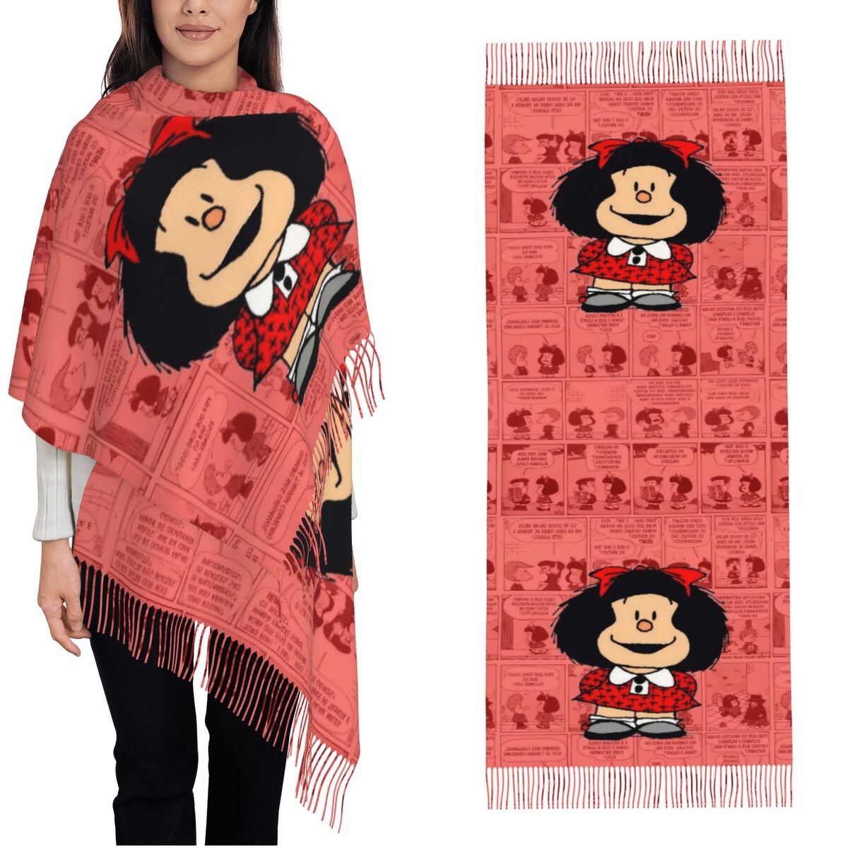 Women's Tassel Scarf Mafaldas  - Pashmina Wrap Large recensie en prijs