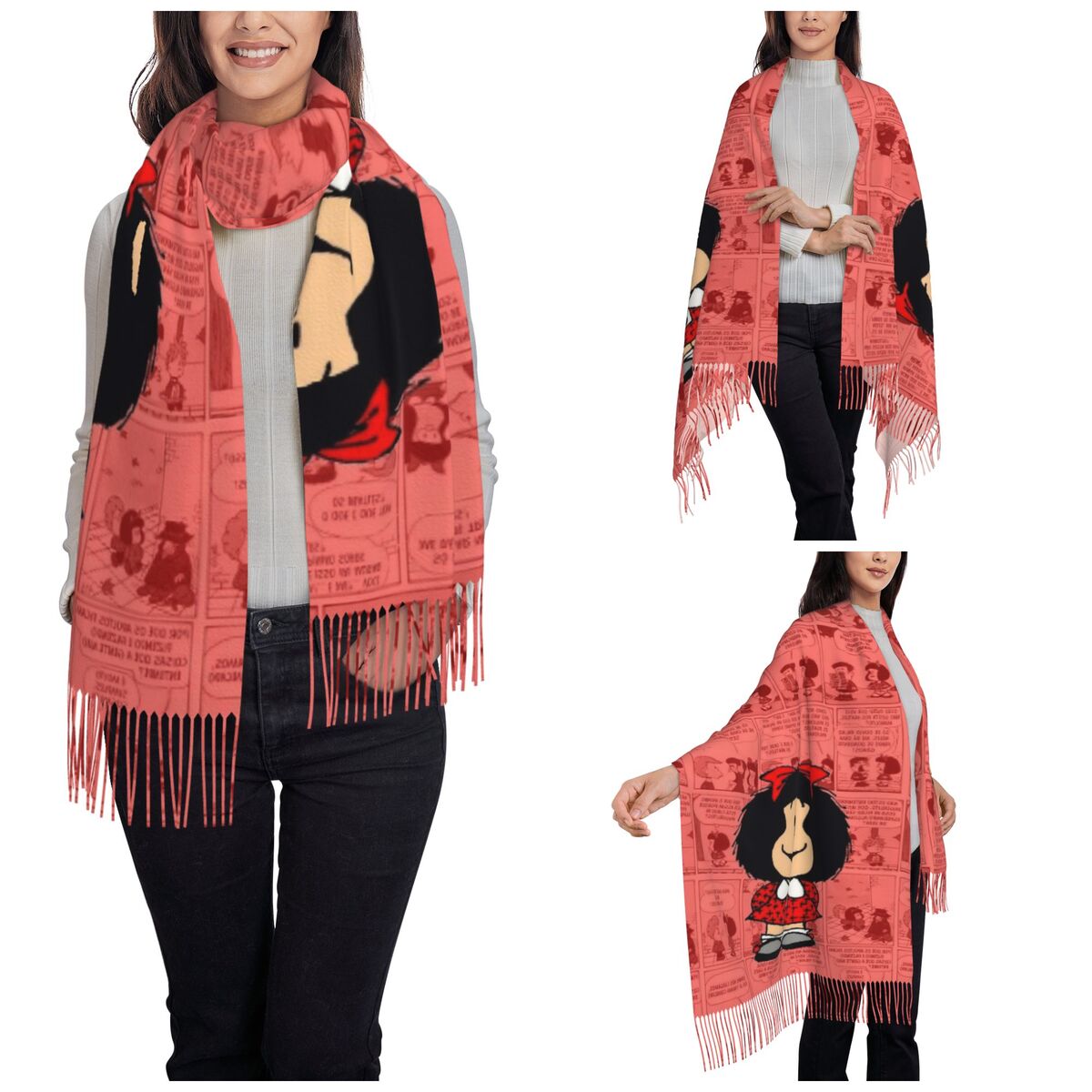 Women's Tassel Scarf Mafaldas  - Pashmina Wrap Large recensie en prijs
