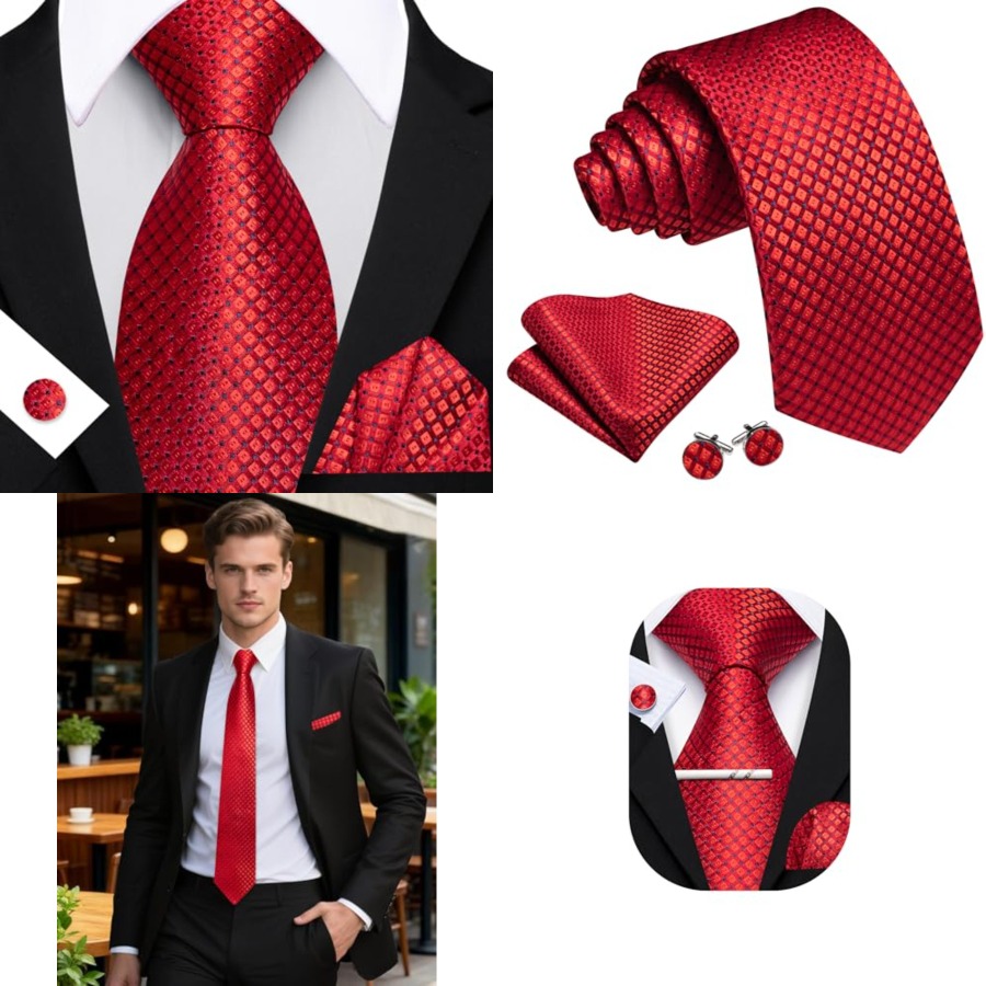 Men Plaid/Striped Ties Set Sil - Silk Tie Striped recensie en prijs