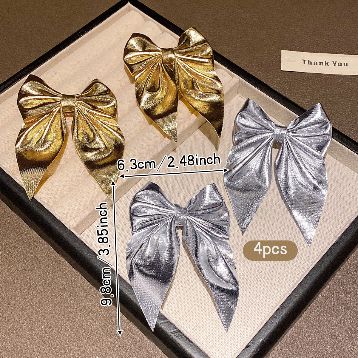 4 fashionable bow hair clips i - Tie Clip Silver recensie en prijs