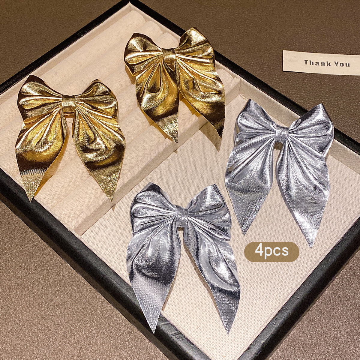 4 fashionable bow hair clips i - Tie Clip Silver recensie en prijs
