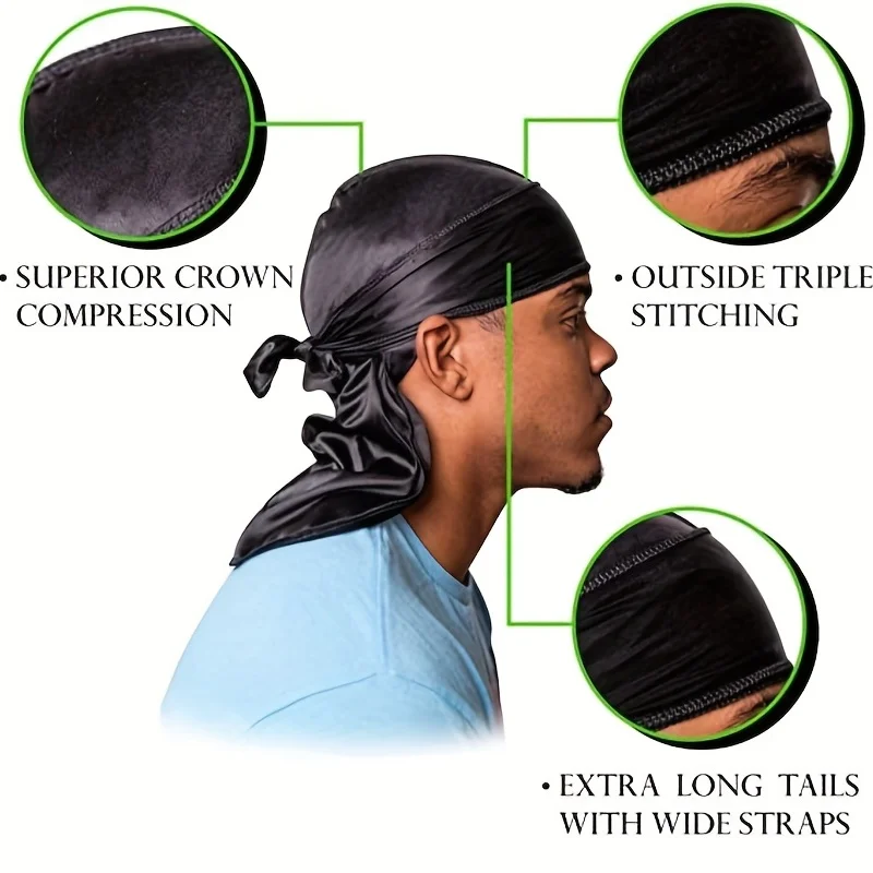 Men's Silk Durag Bonnet Bandan - Bandana Doo Rag recensie en prijs