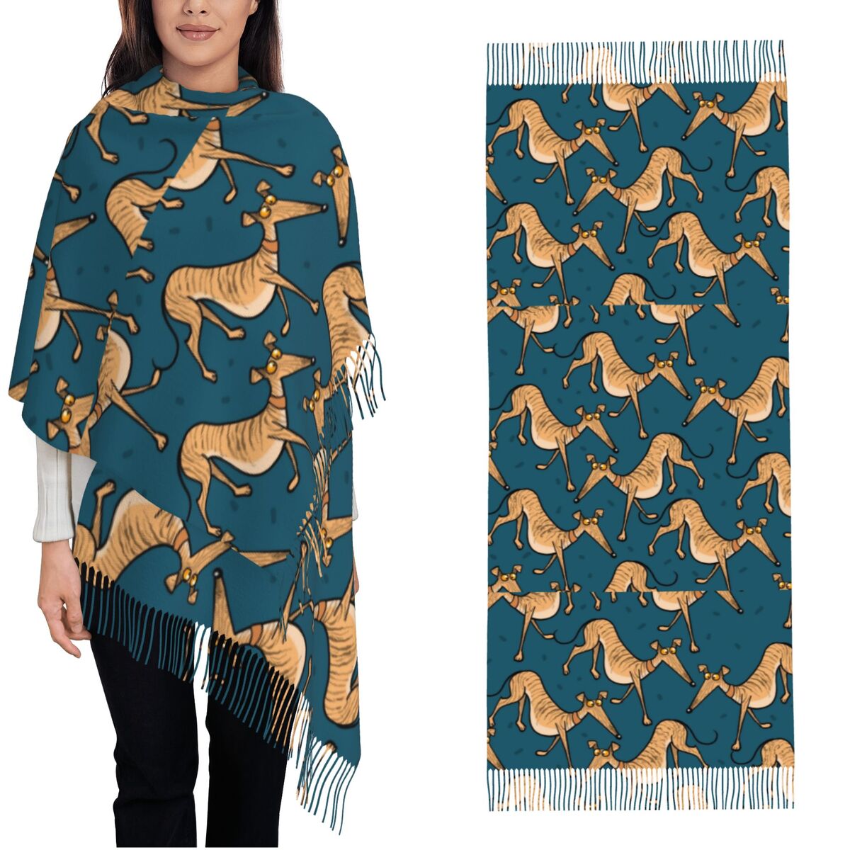 Greyhound Whippet Lurcher Dog  - Pashmina Wrap Large recensie en prijs