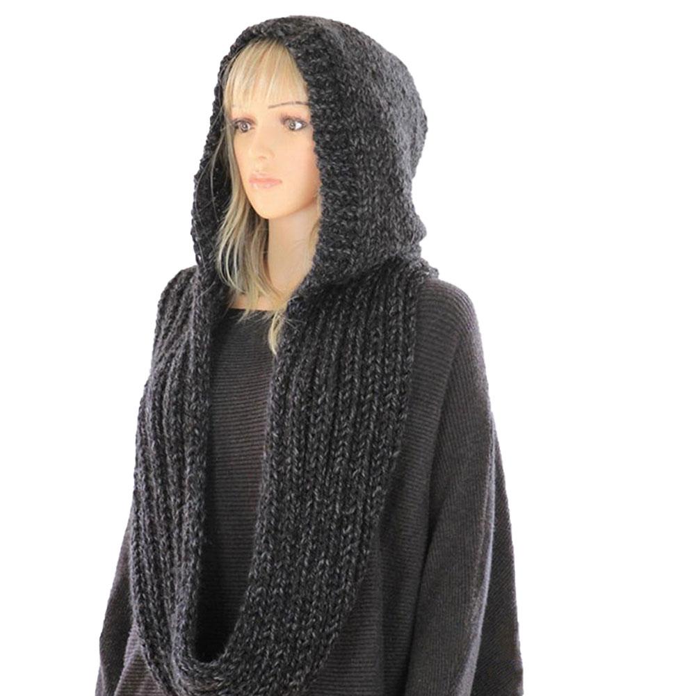 Knitted Hooded Scarf Winter Wo - Infinity Scarf Knit recensie en prijs