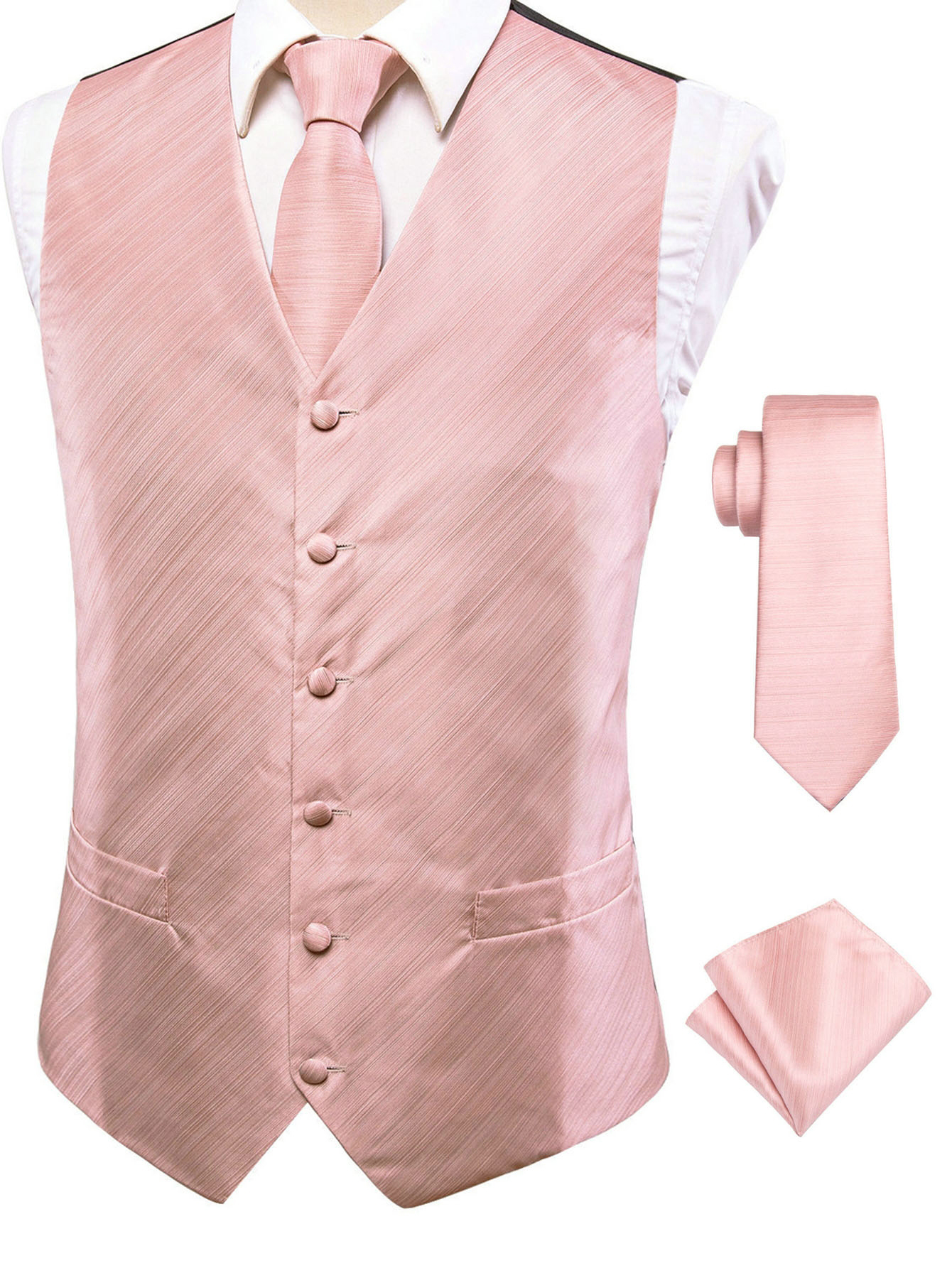 Pink Waistcoat 3 Piece Set, Me - Pocket Square Set recensie en prijs