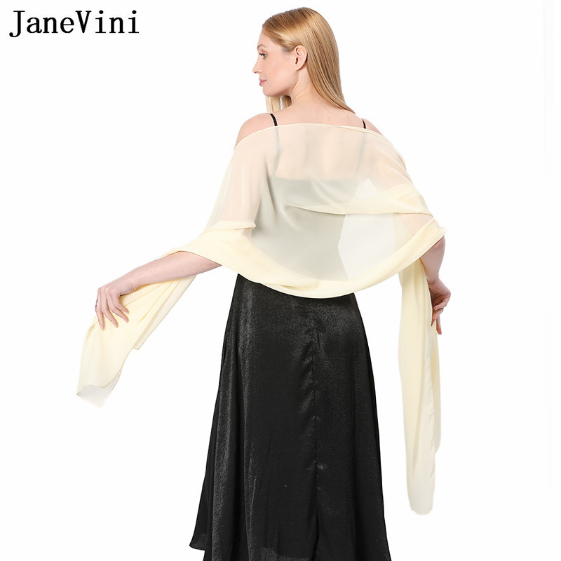 JaneVini Elegant Pink Chiffon  - Stole Wedding Shawl recensie en prijs