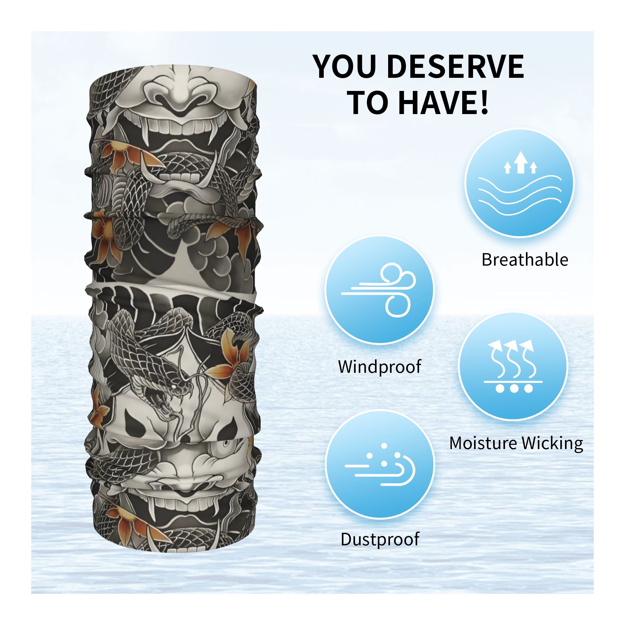 Custom Samurai Oni Demon Banda - Neck Warmer Tube recensie en prijs