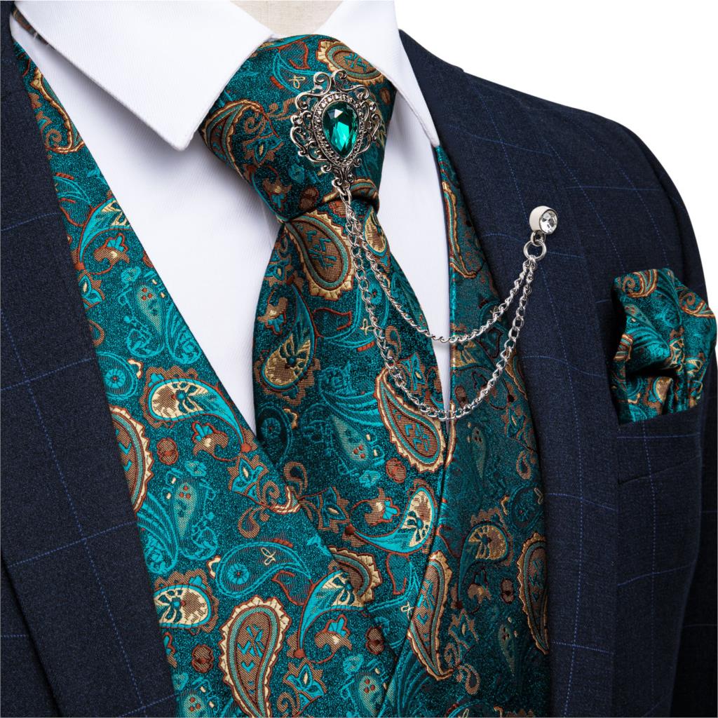 New Teal Green Paisley Formal  - Pocket Square Set recensie en prijs