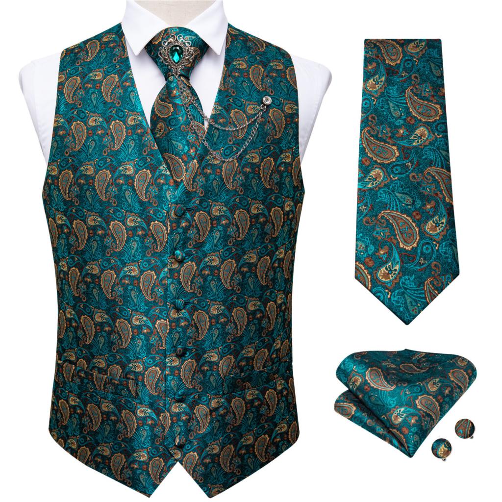 New Teal Green Paisley Formal  - Pocket Square Set recensie en prijs