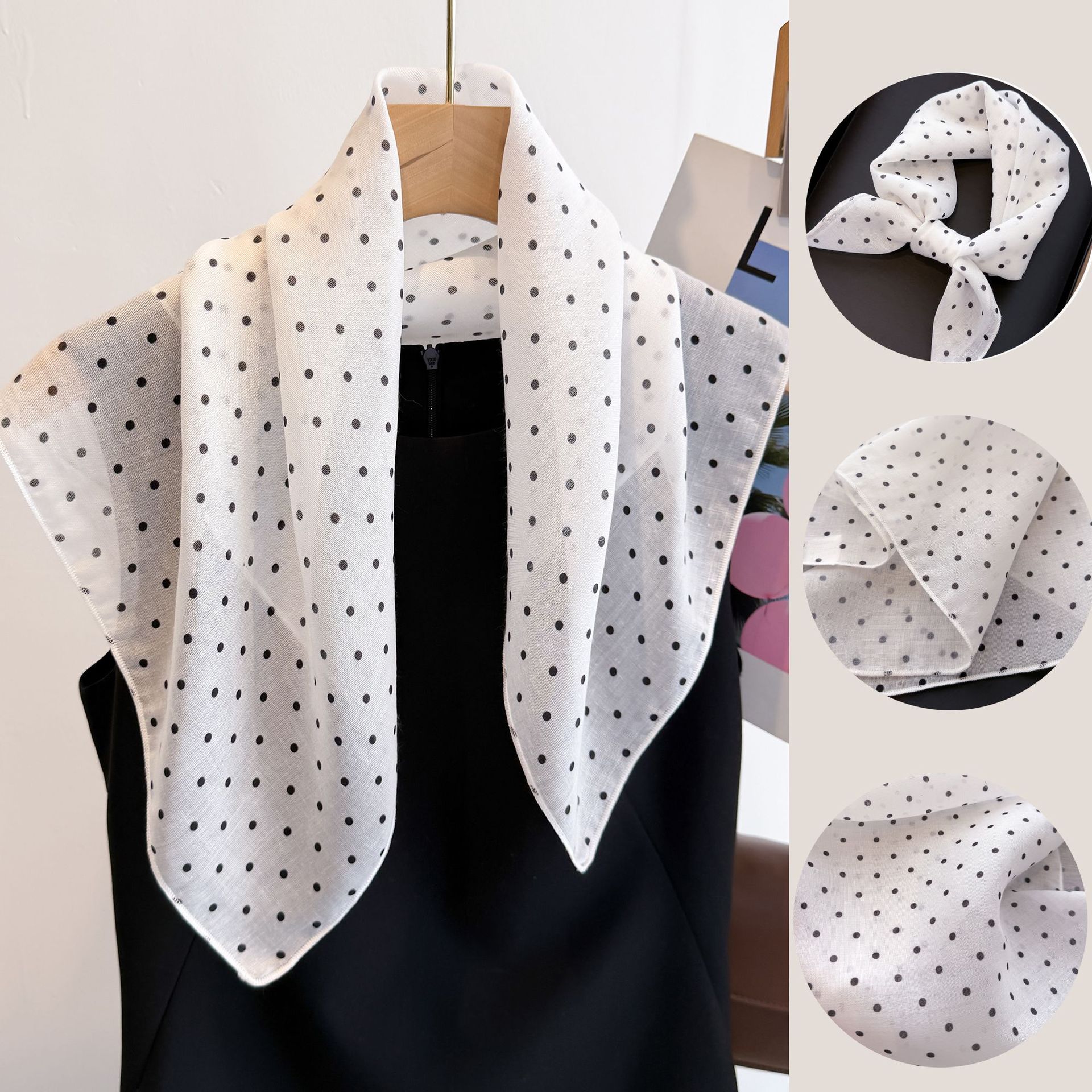 50cm Cotton Linen Square Scarf - Bandana Cotton recensie en prijs