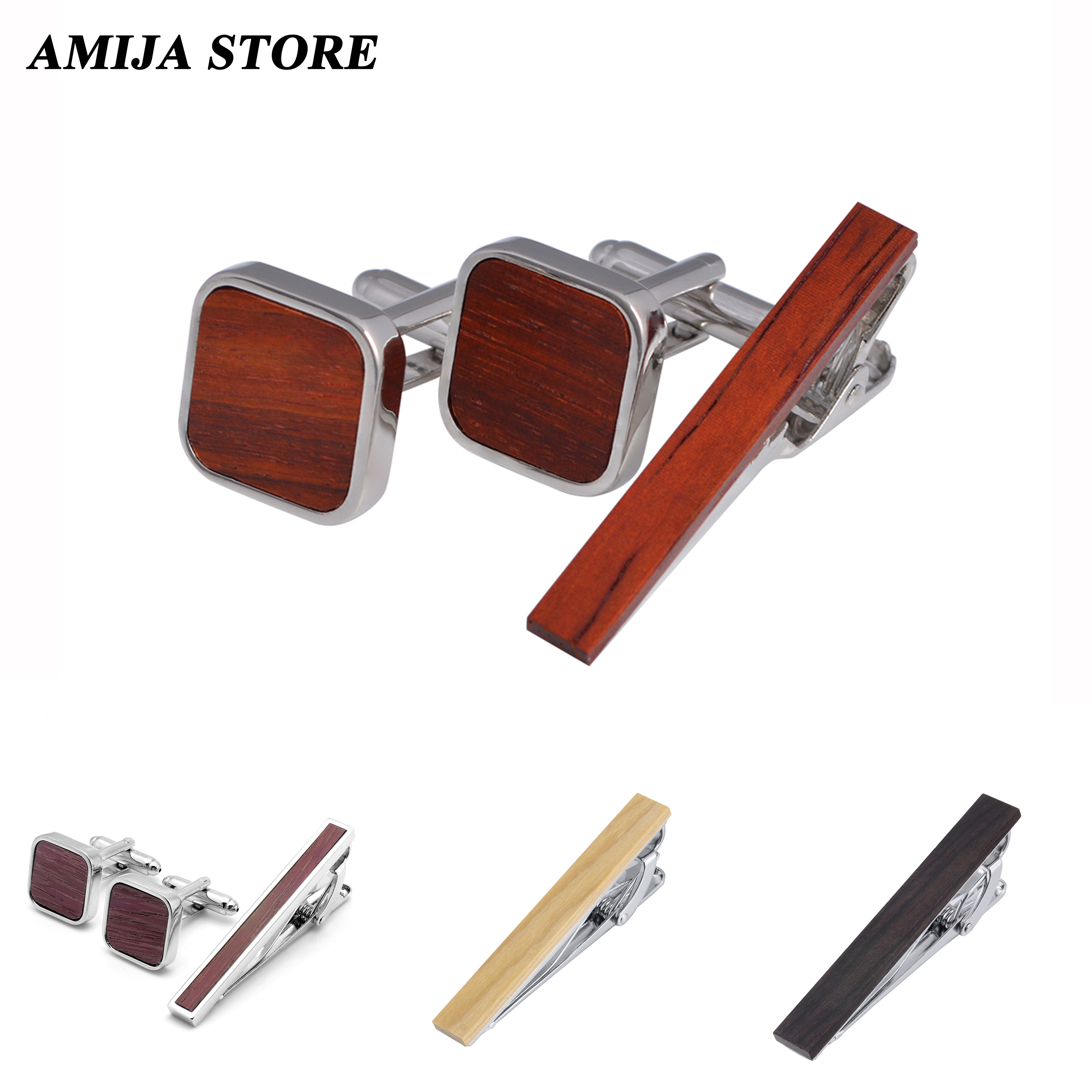 High Quality Wooden Cufflinks  - Tie Bar Set Gift recensie en prijs