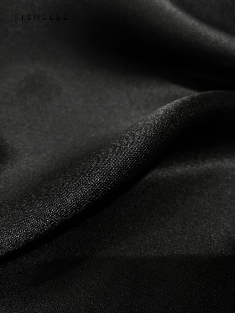 Solid color black pure silk sc - Ascot Neck Scarf recensie en prijs