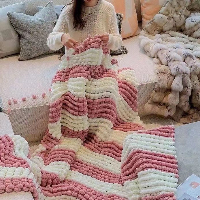 130G/Roll Pompom Yarn Mixed Co - Woven Scarf Blanket recensie en prijs