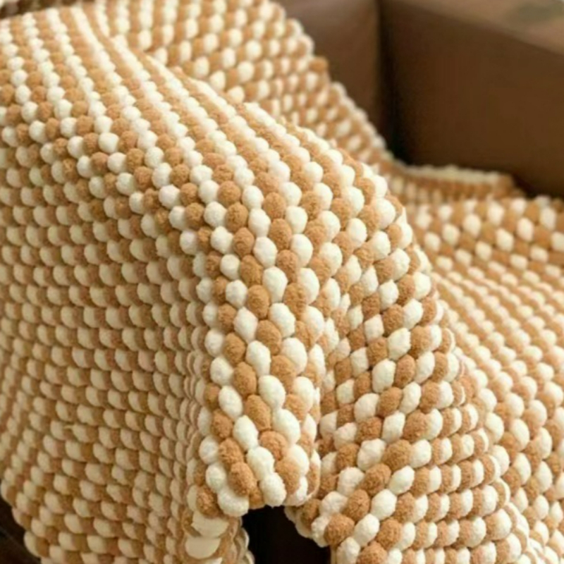 130G/Roll Pompom Yarn Mixed Co - Woven Scarf Blanket recensie en prijs